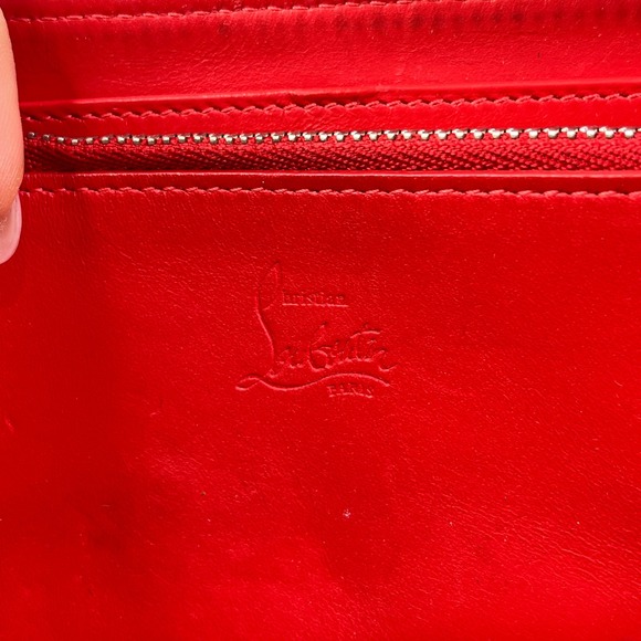Christian Louboutin‎ Spiked Wallet Long Zip Around Red Interior Designer - Picture 8 of 16